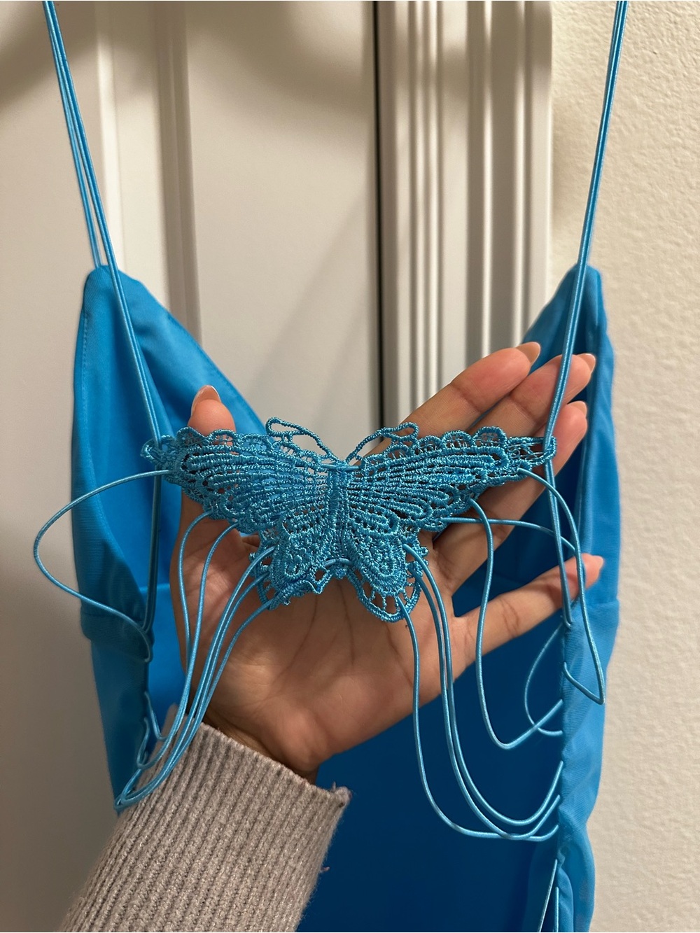 Blue Butterfly Mini Dress